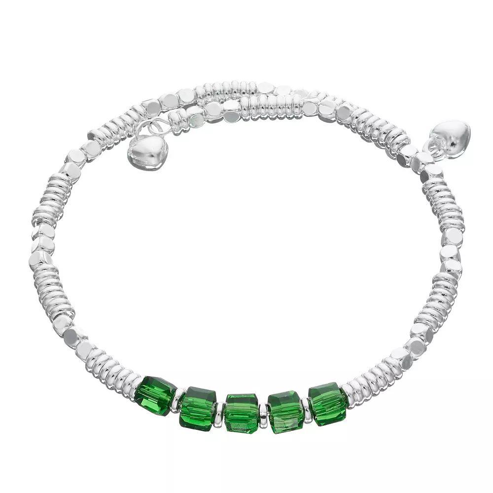 City Luxe Silver Tone Birthstone Beaded Bracelet, Women's, August Product Image