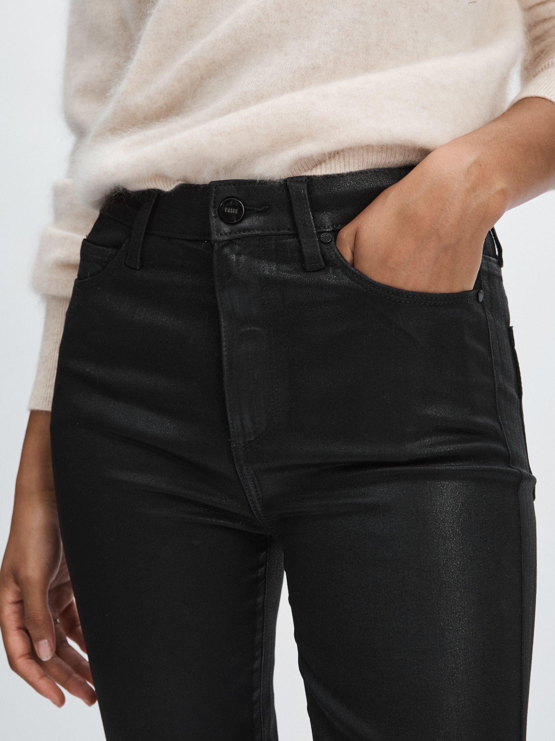 Paige Coated Straight-Leg Jeans in Black Product Image