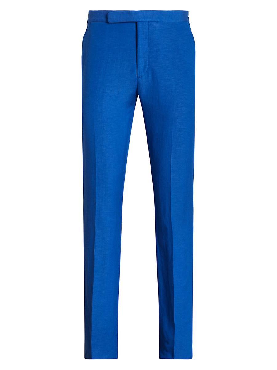 Mens Gregory Hand-Tailored Silk-Linen Trouser Product Image