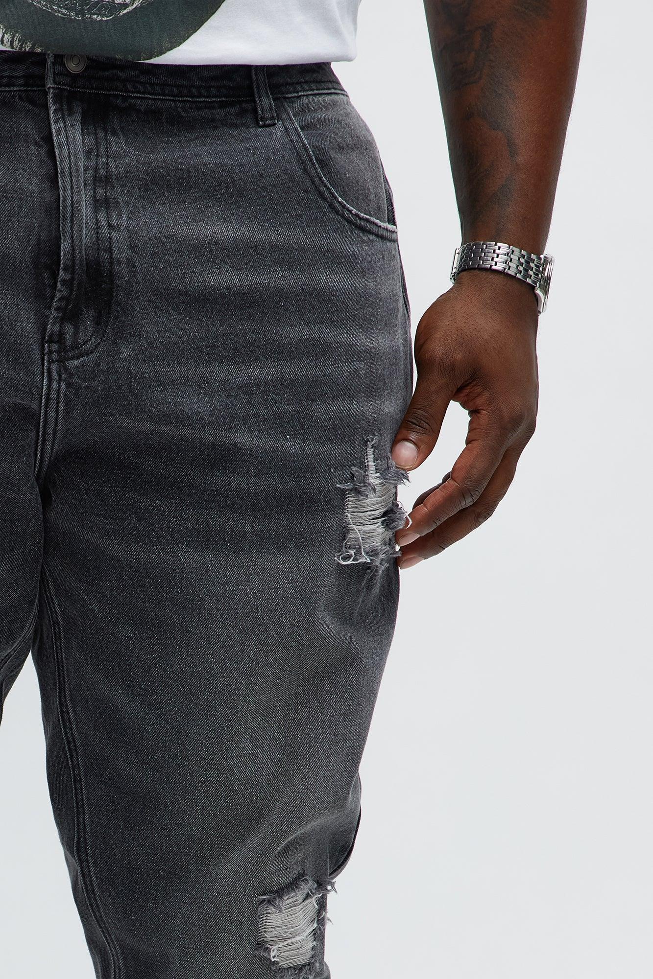 Stacked Slim Flare Looking Through Me Ripped Jeans - Black Wash Product Image