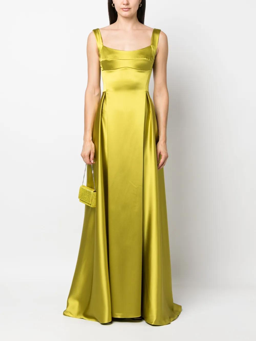 V-back satin gown Product Image