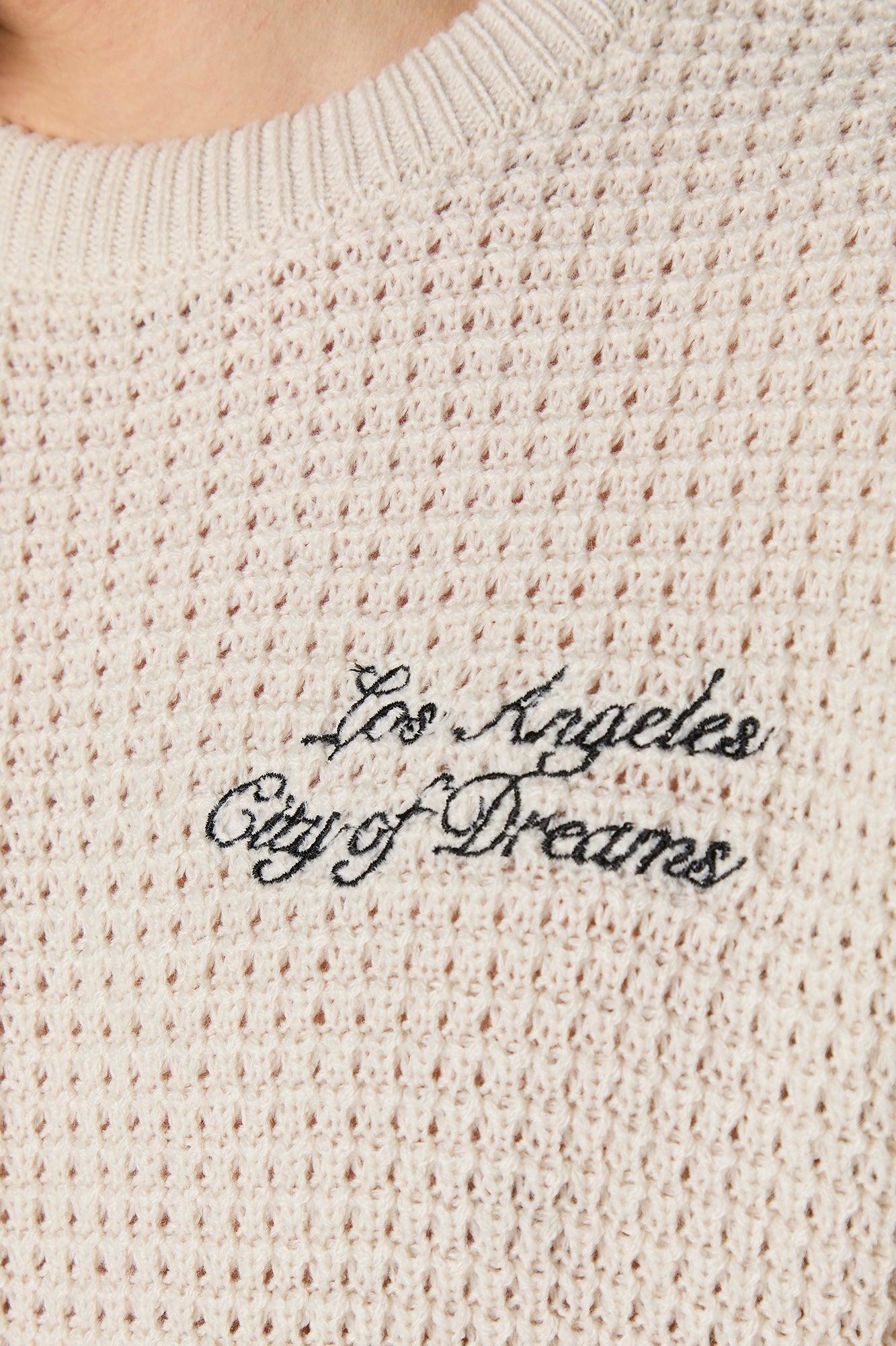 Los Angeles Embroidered Waffle Knit Sweater Male Product Image