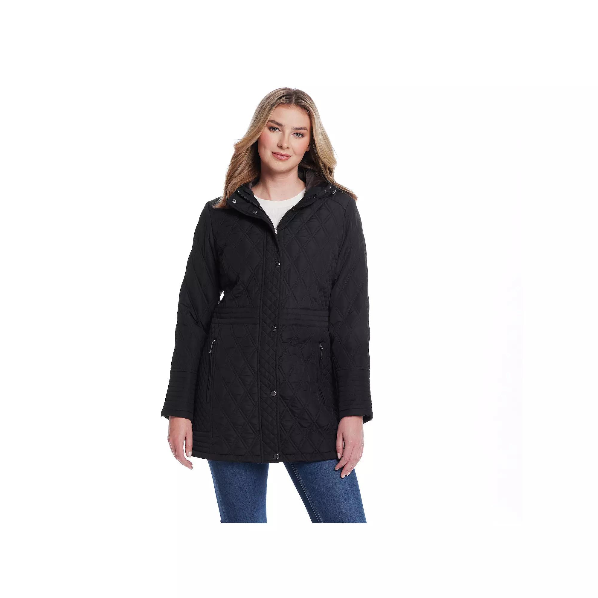 Women's Weathercast Plush Lined Mixed Quilted Walker, Size: XL, Black Product Image
