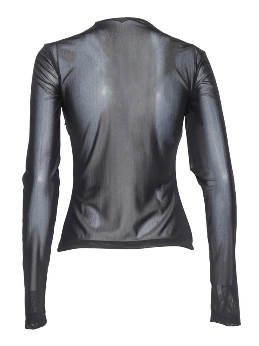 ALBERTA FERRETTI Transparent T-shirt In Black Product Image