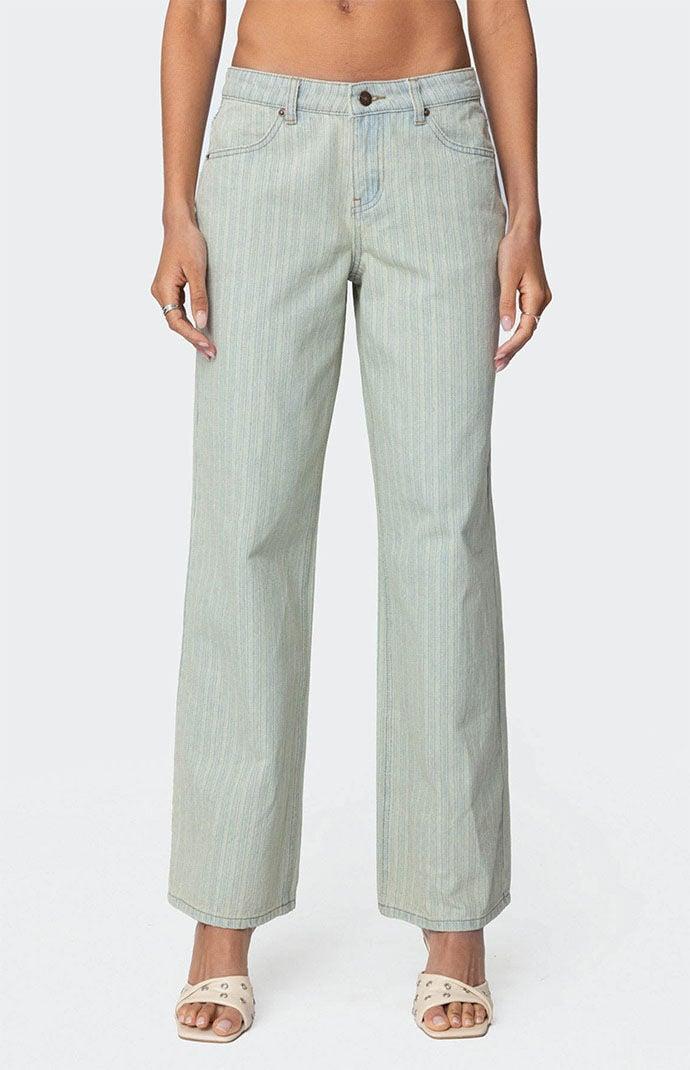 Edikted Women's Lannah Textured Low Rise Jeans - Product Image