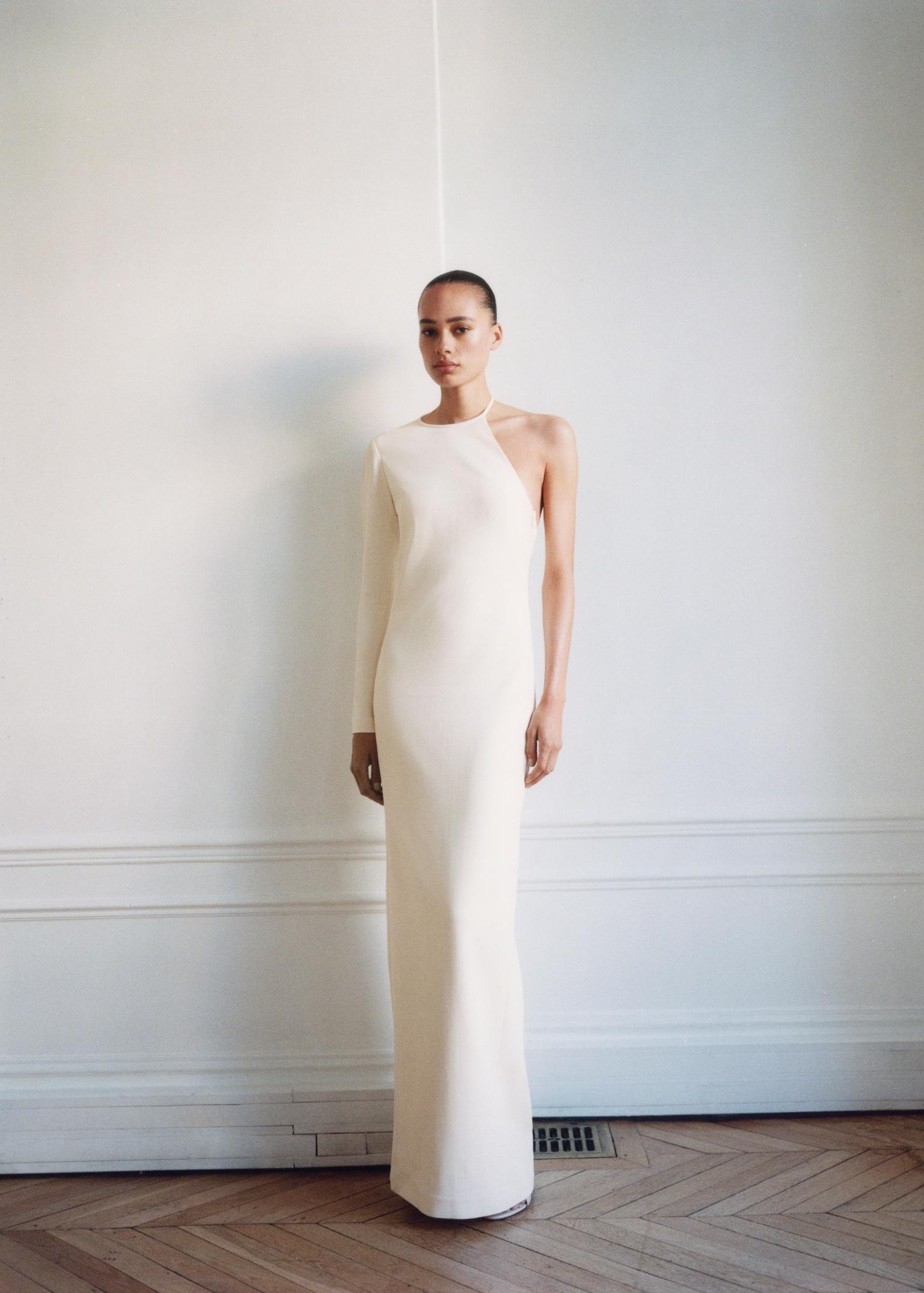 Asymmetrical open-back dress - Women | MANGO USA Product Image