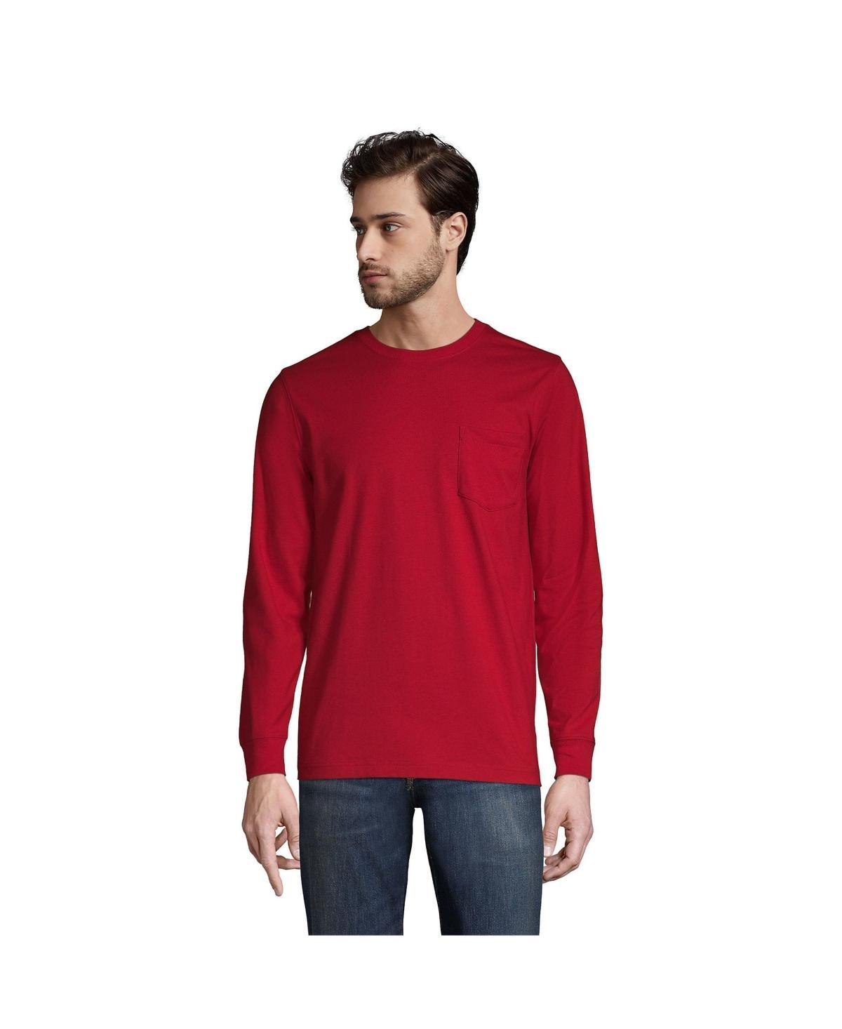 Big & Tall Lands End Long Sleeve Super Pocket Tee, Mens Product Image