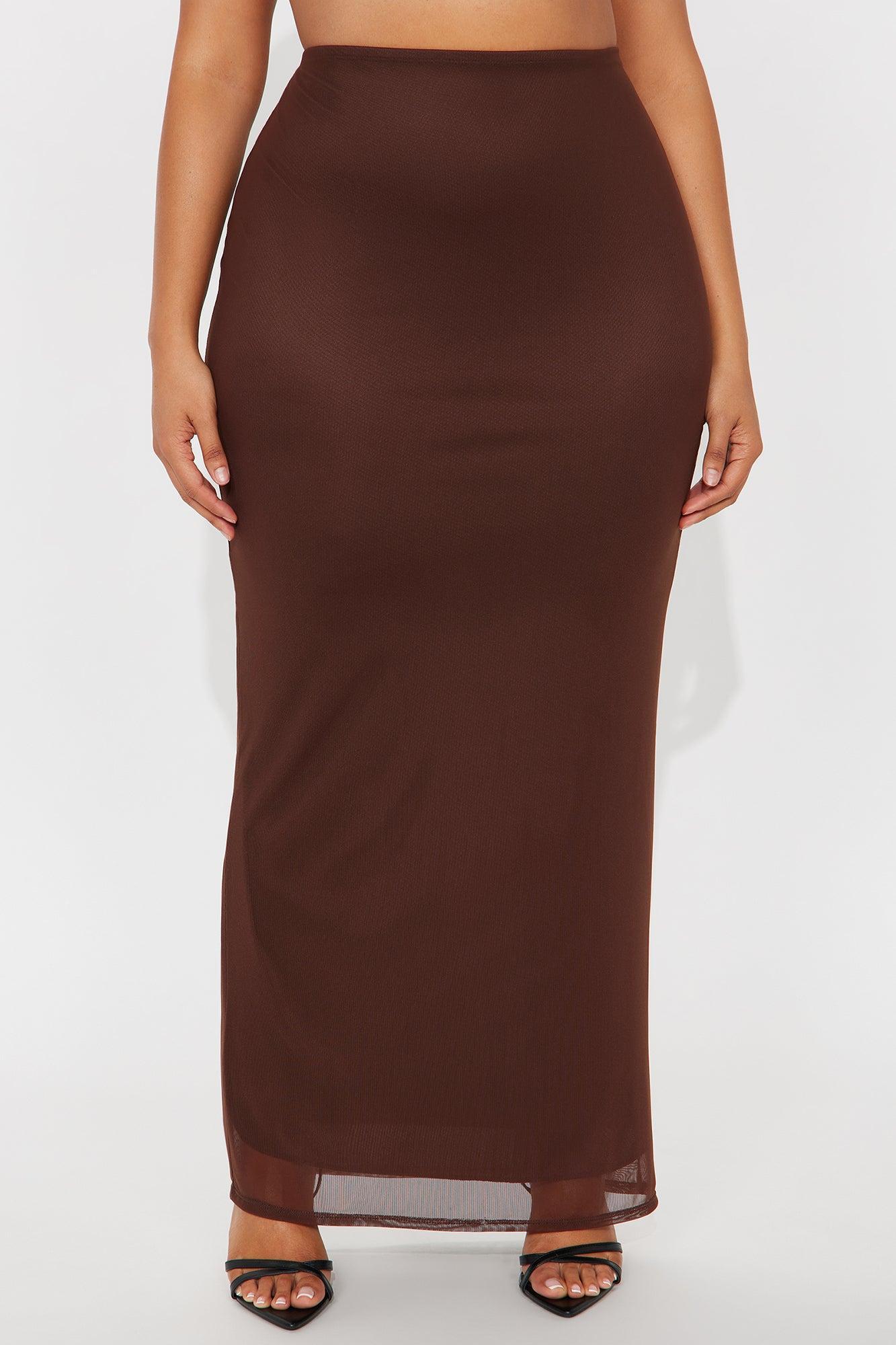 Emmeline Mesh Maxi Skirt - Chocolate Product Image