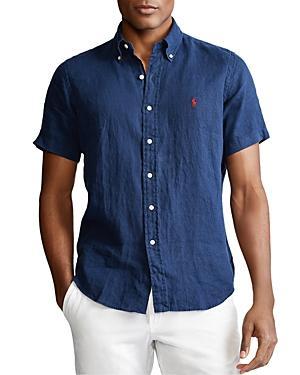 Mens Classic-Fit Short-Sleeve Linen Shirt Product Image