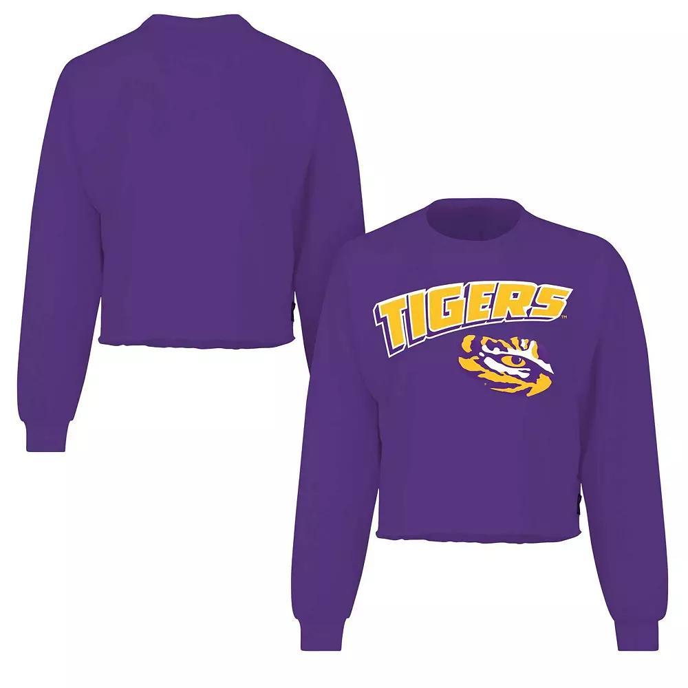 Women's Spirit Jersey Purple LSU Tigers Slouchy Cropped Long Sleeve T-Shirt, Size: Small Product Image