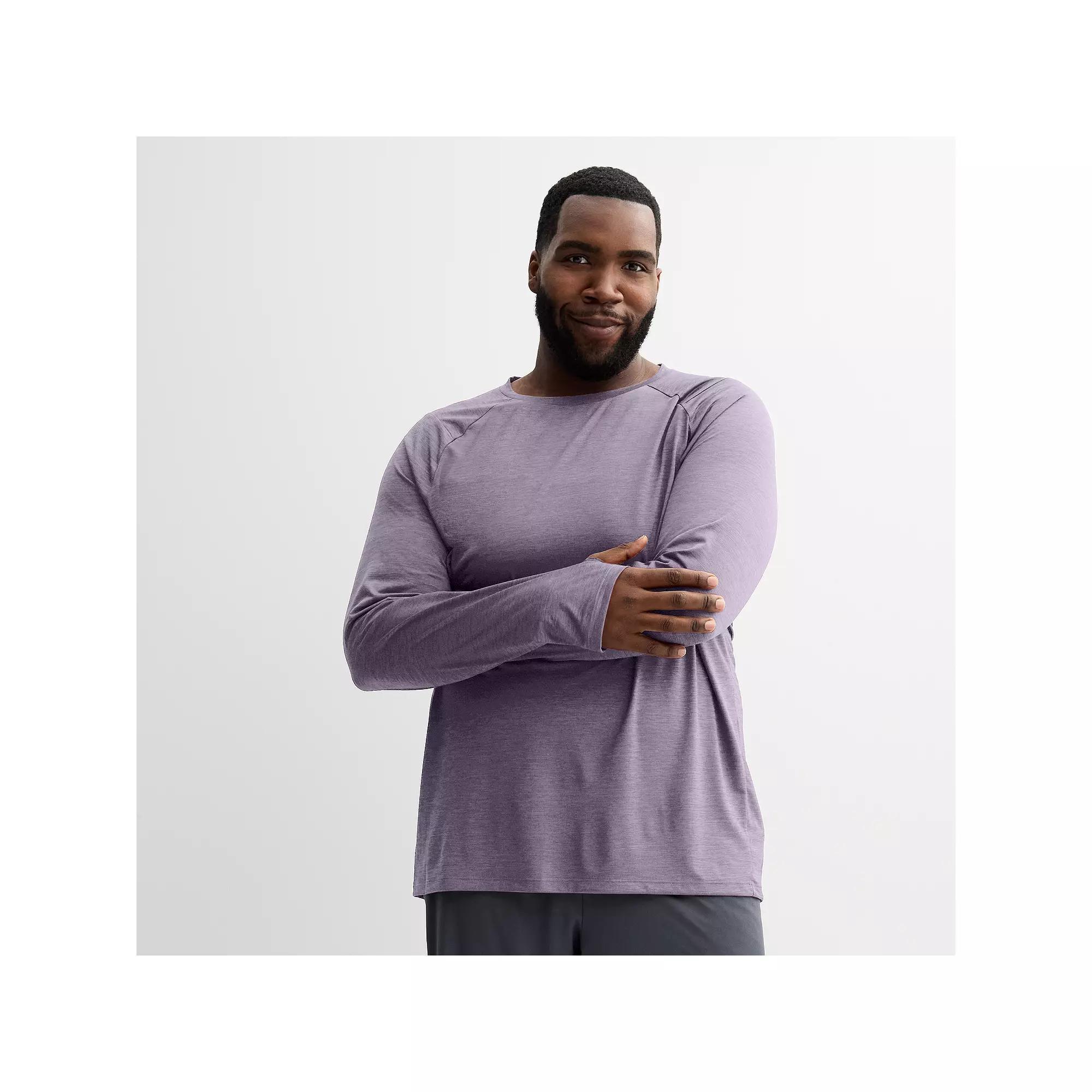 Big & Tall Tek Gear® Dry Tek Long Sleeve Tee, Men's, Size: Medium Tall, Smokey Passion Product Image