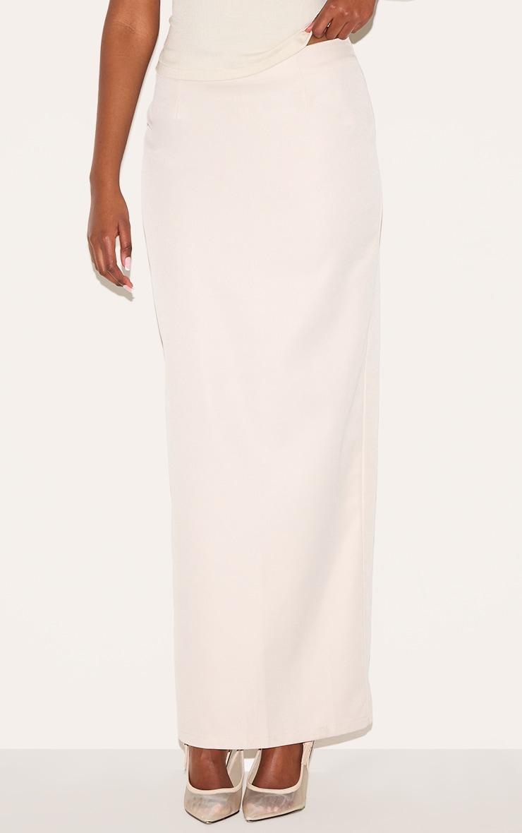 Stone Tailored Woven Straight Maxi Skirt Product Image