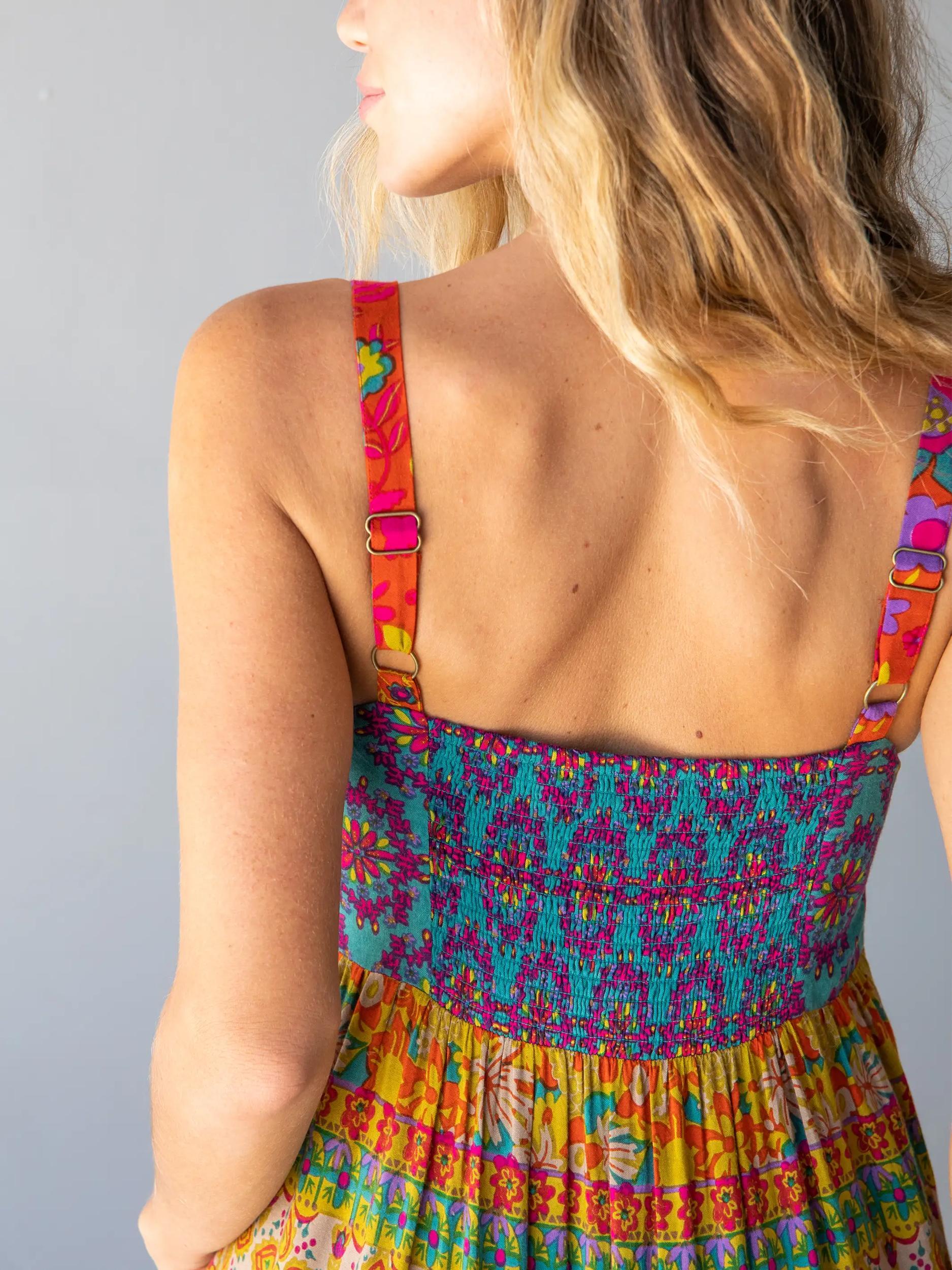 Patricia Maxi Dress - Red Mustard Border Product Image