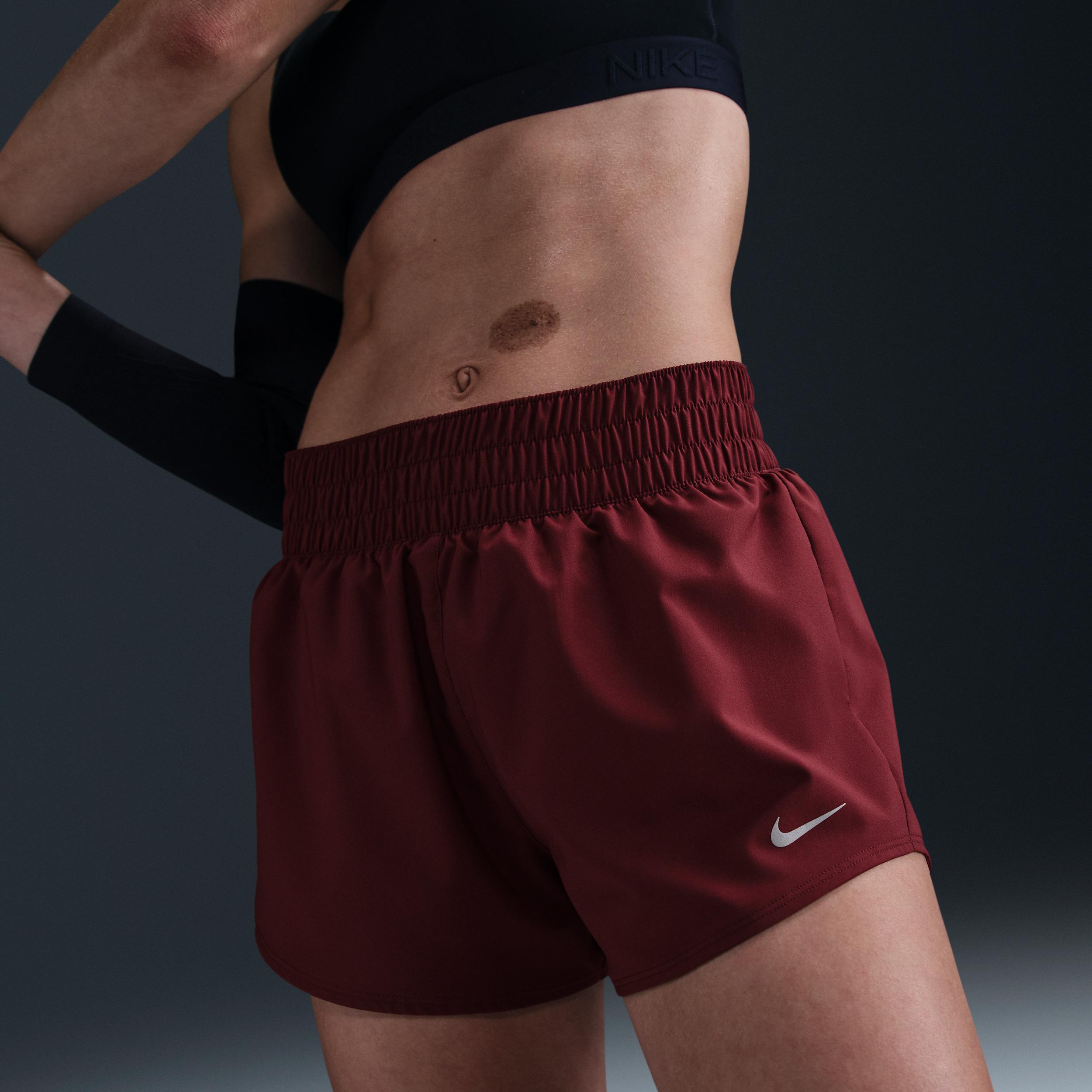 Nike Women's One Dri-FIT Mid-Rise 3" Brief-Lined Shorts Product Image