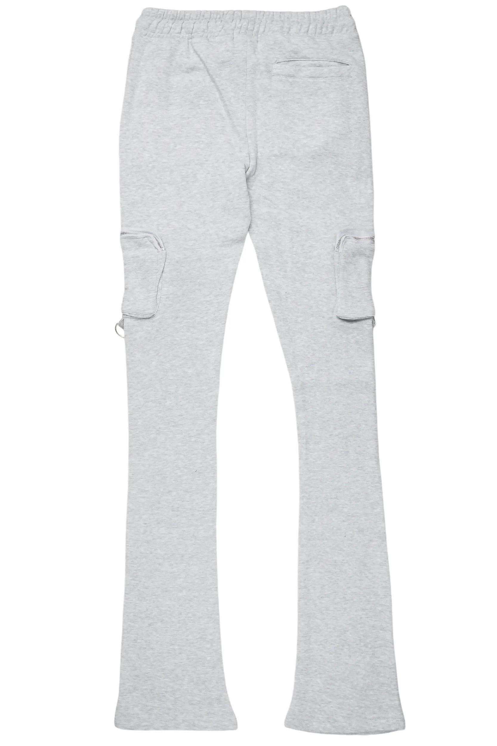 Colin Heather Grey Stacked Flare Trackpant Male Product Image