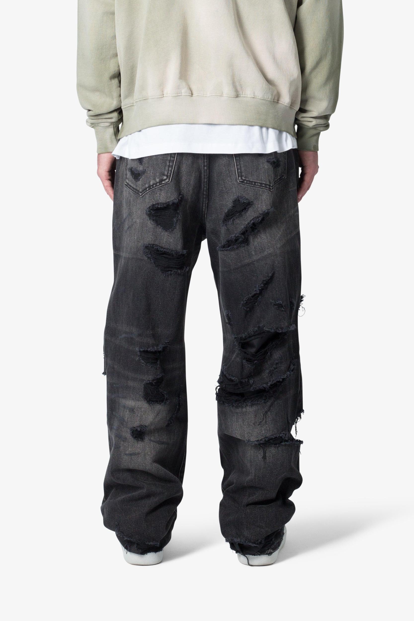 Ultra Baggy Distressed Denim - Vintage Black Product Image