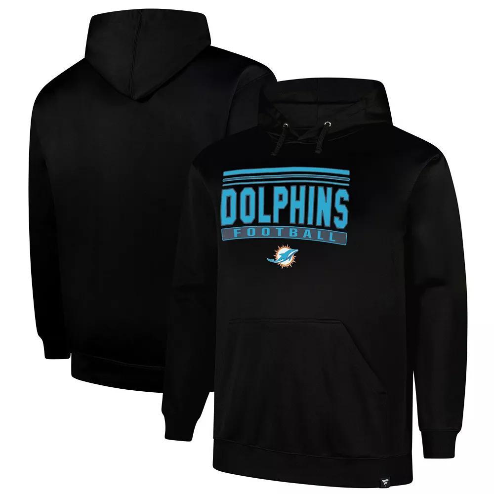 Men's Fanatics  Black Miami Dolphins Big & Tall Fleece Pullover Hoodie, Size: XLT Product Image