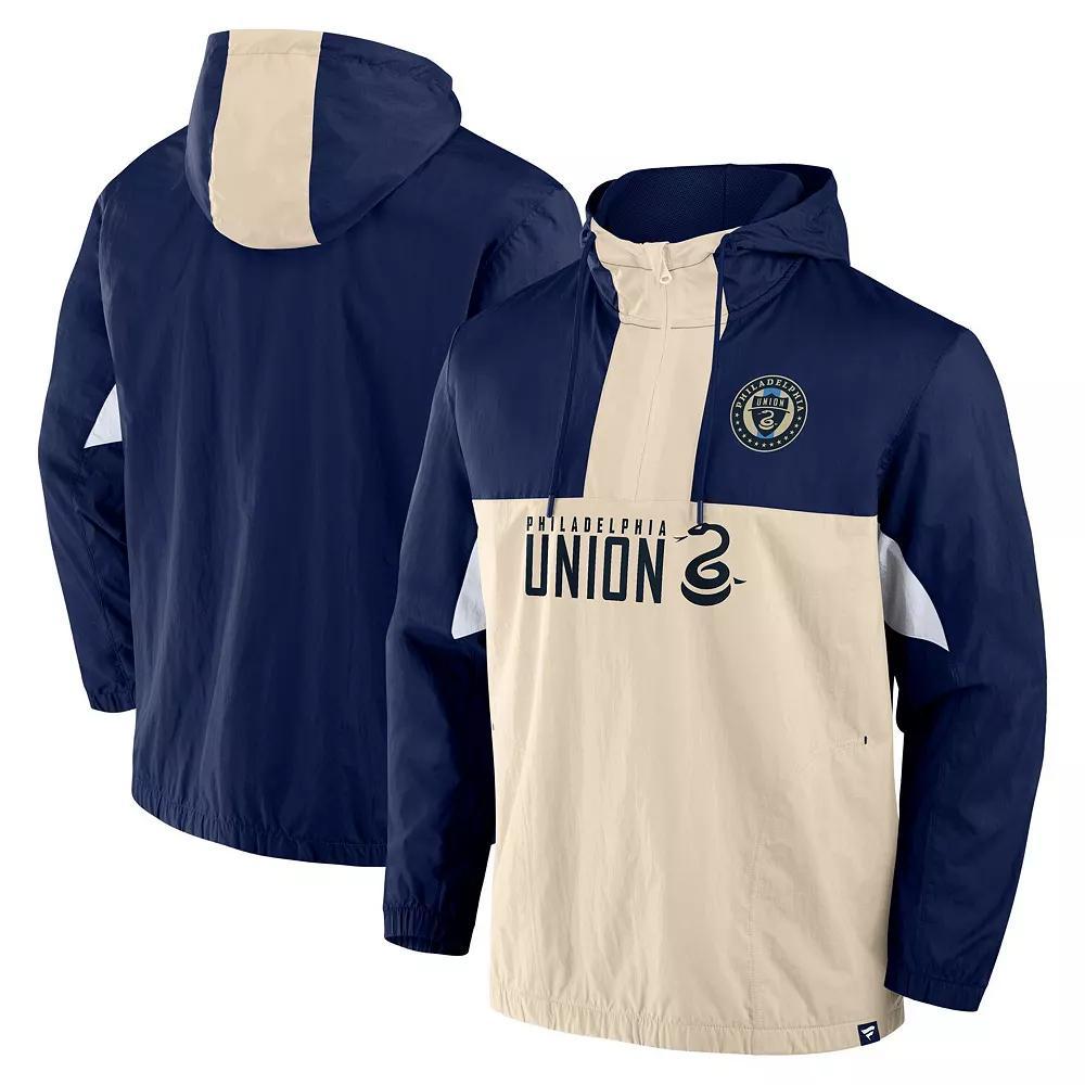 Mens Fanatics Navy Philadelphia Union Free Kick Woven Quarter-Zip Hoodie Jacket Uni Blue Product Image