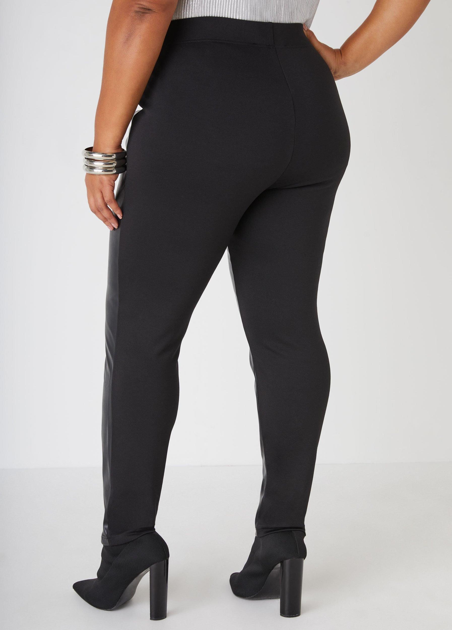 Ponte And Faux Leather Leggings Product Image