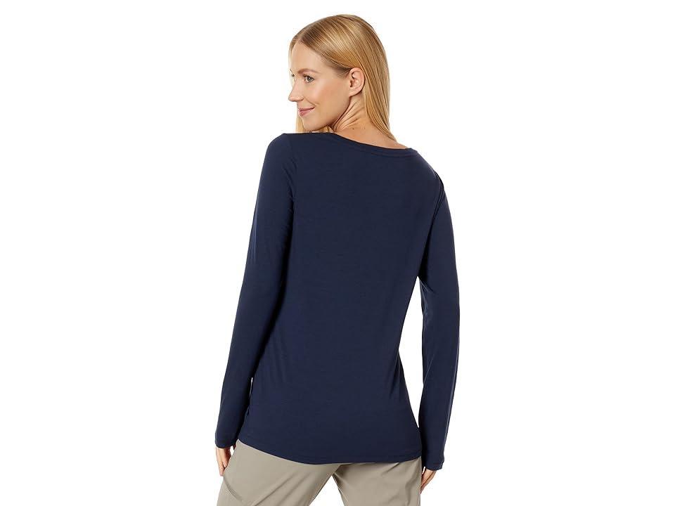 L.L.Bean Soft Stretch Knit Supima Cotton Blend Scoop Neck Long Sleeve Tee Shirt Product Image