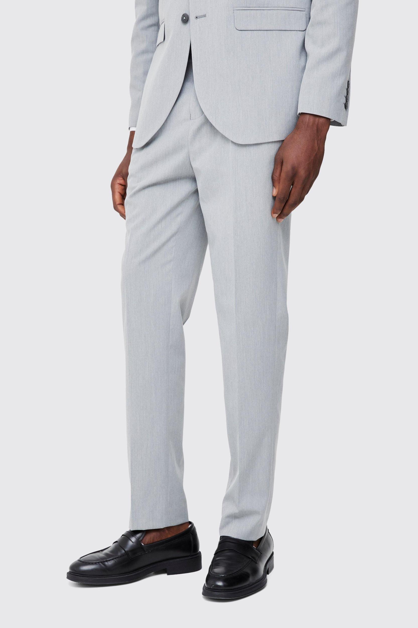 Mens Fixed Waist Pleat Front Straight Tailored Pants - Black Product Image