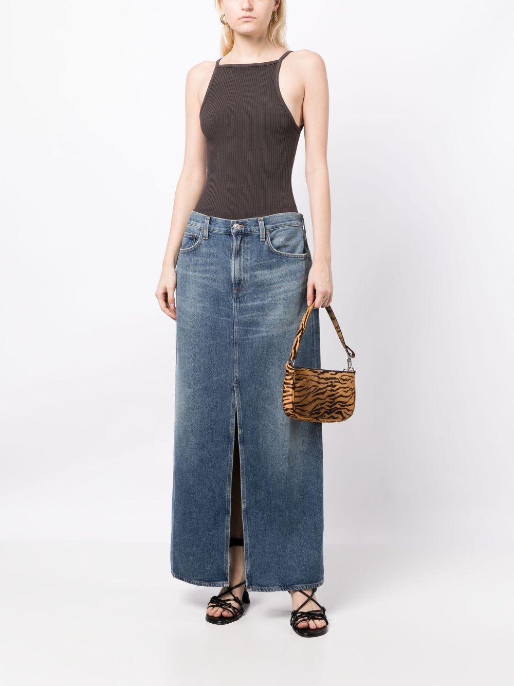Leif mid-rise denim maxi skirt Product Image