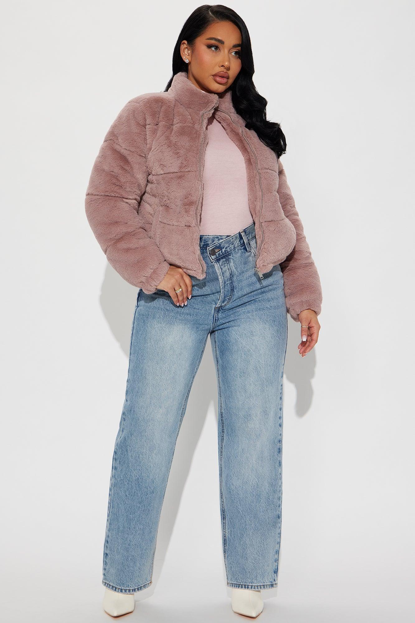 Elizabeth Faux Fur Jacket - Mauve Product Image