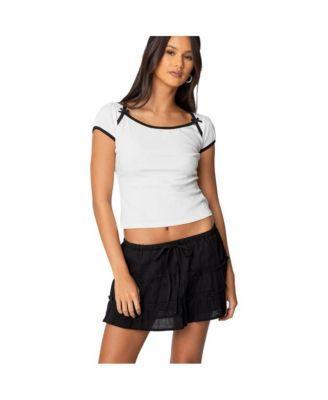 Edikted Womens Rashelle Contrast Bow Top Product Image