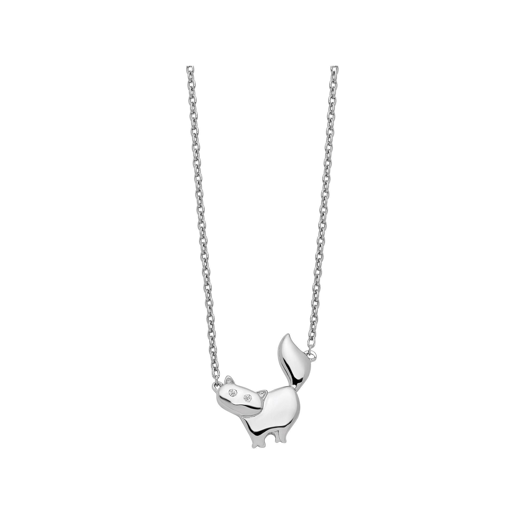 White Ice Sterling Silver Diamond Accent Cat Necklace, Womens Product Image