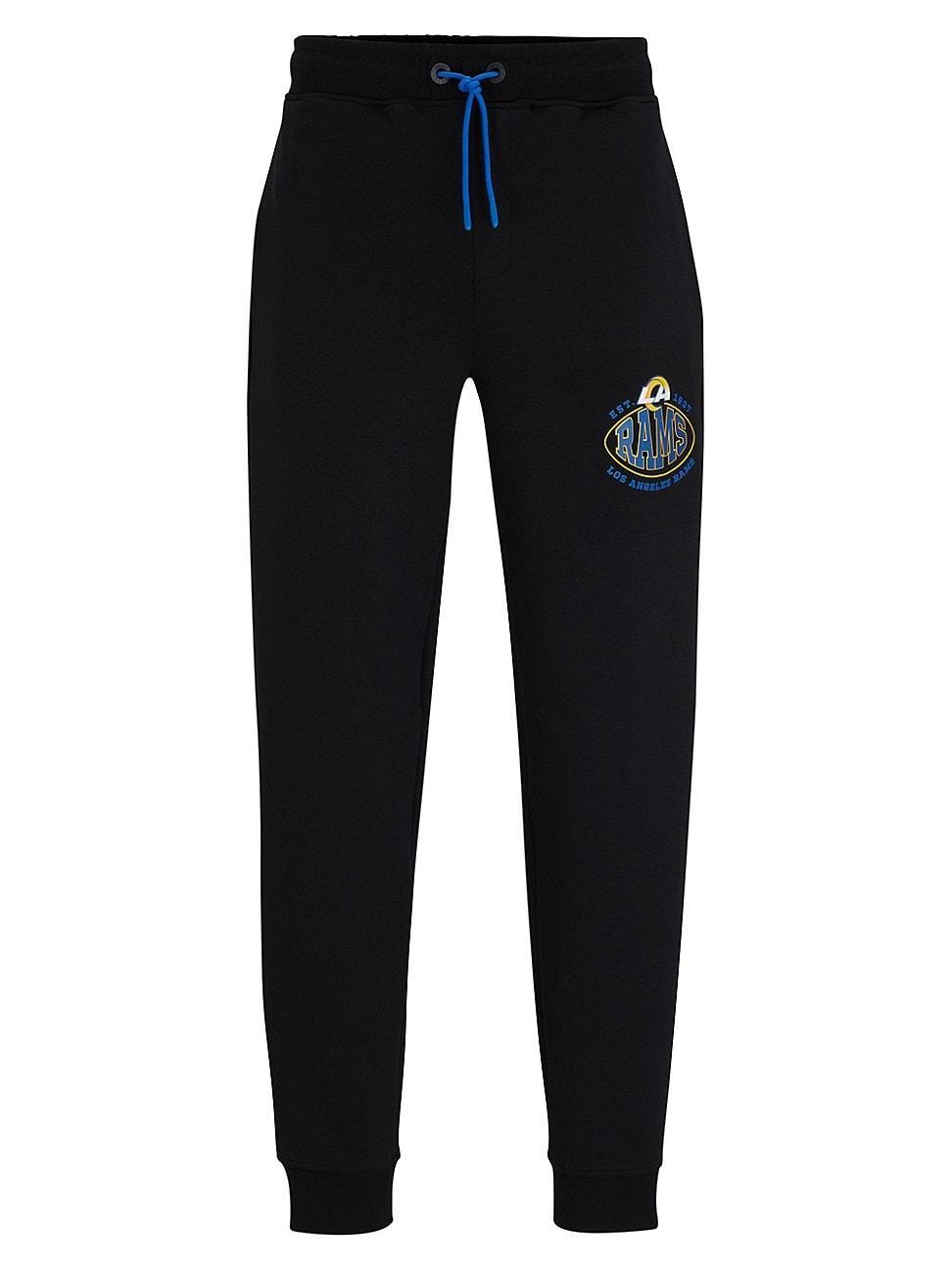 Mens BOSS x NFL Cotton-Blend Tracksuit Bottoms With Collaborative Branding Product Image