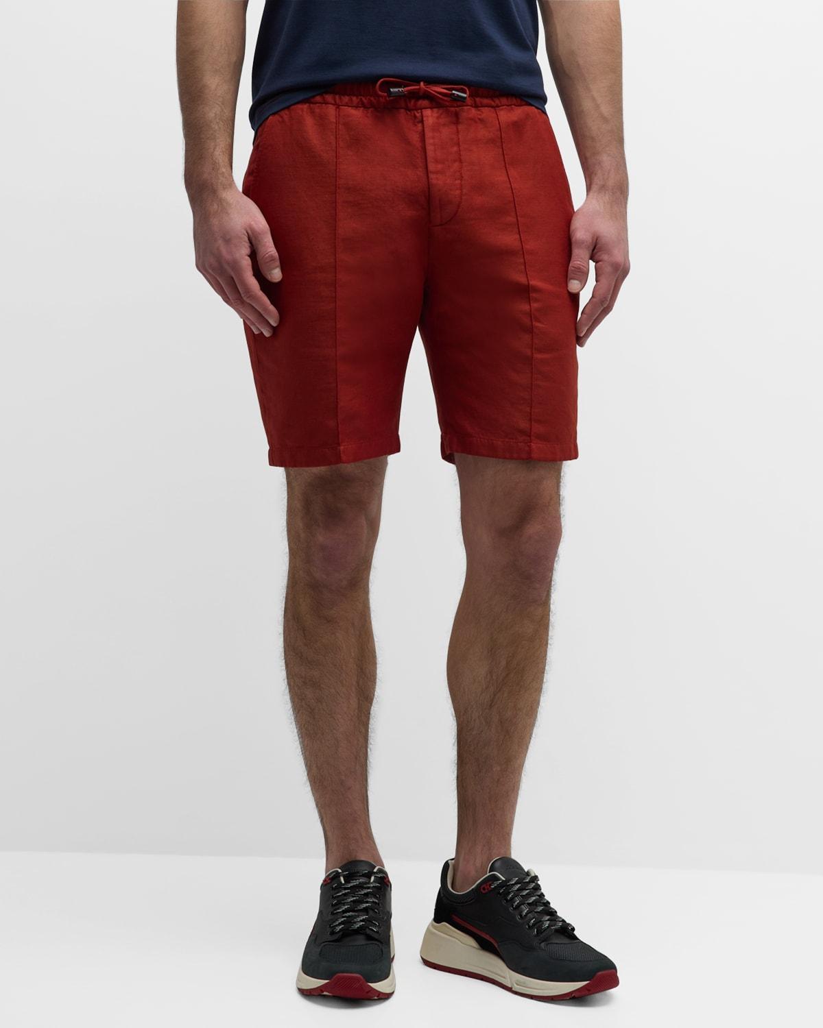 Men's Cotton-Linen Drawstring Shorts Product Image