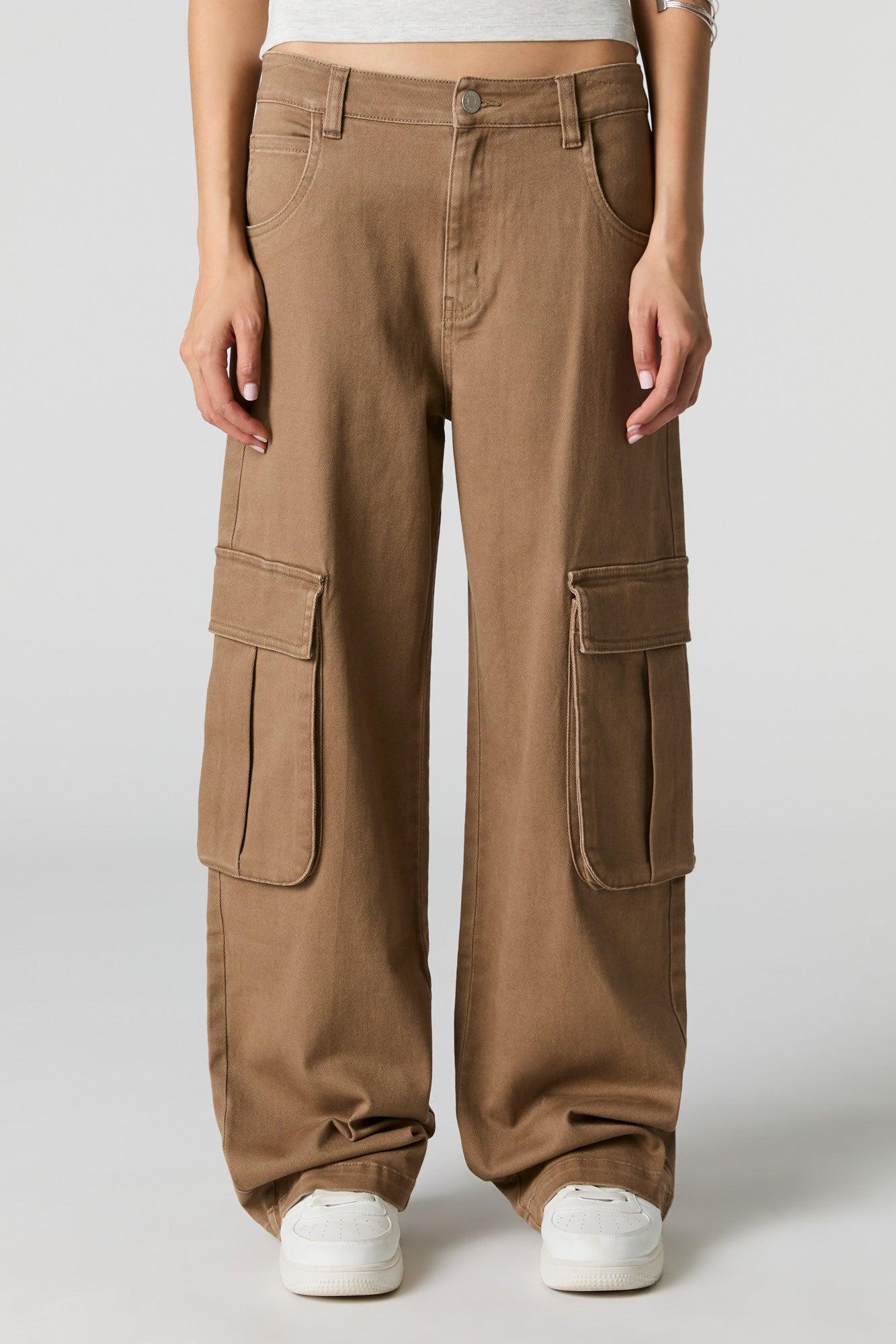 Stretch Denim Low Rise Baggy Cargo Jean Female Product Image