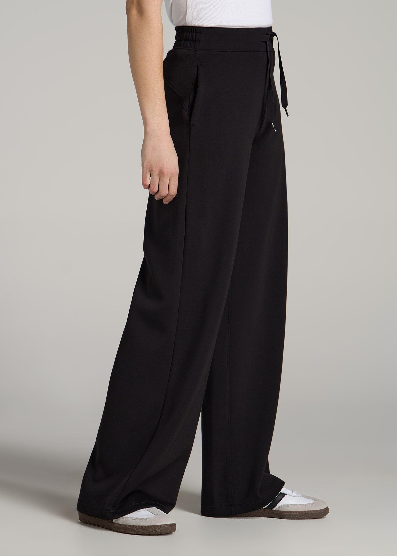 Pull-On Tie Waist Wide Leg Pants for Tall Women in Navy Product Image
