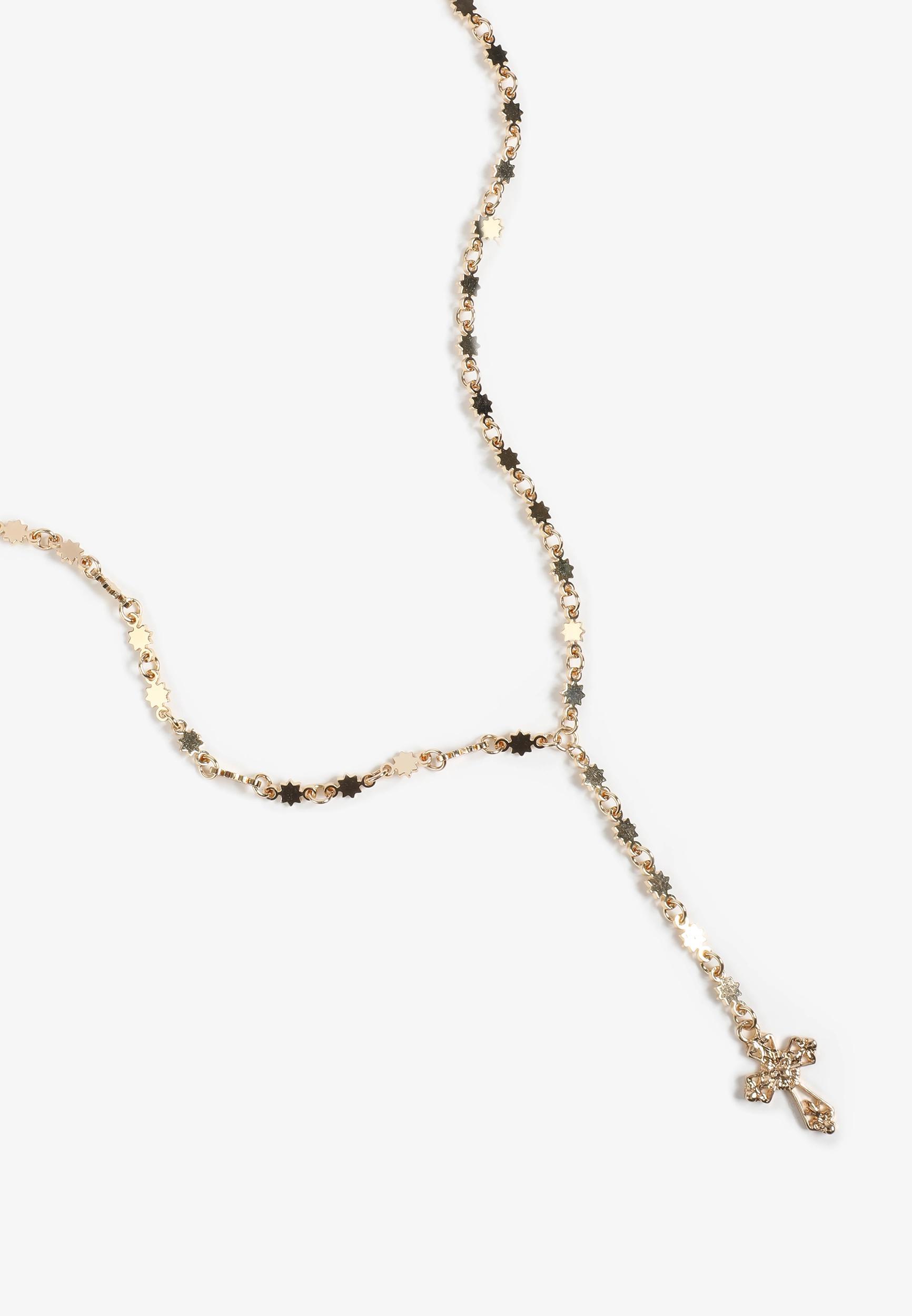 Gold Cross Y Neck Necklace Product Image