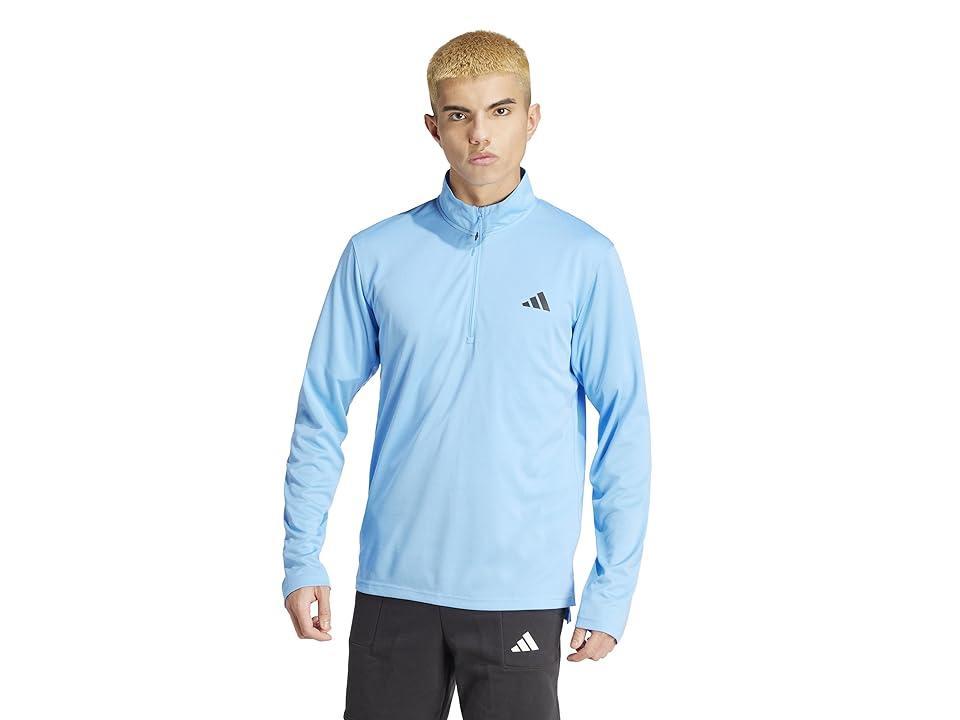 Men's adidas Train Essentials Quarter-Zip Pullover, Size: Medium, Medium Gray Grey Product Image