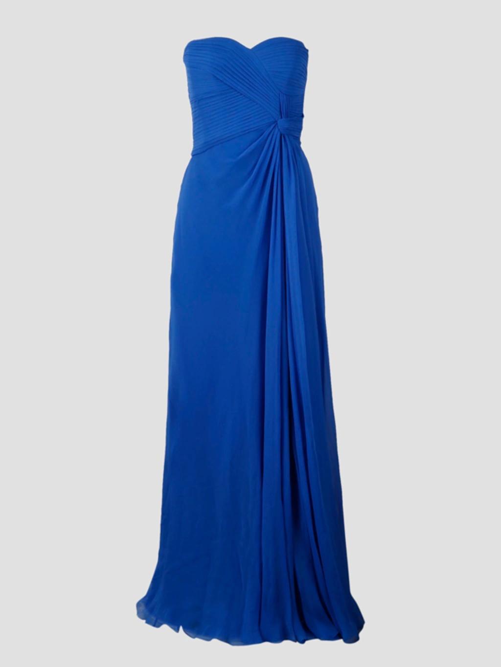 ALBERTA FERRETTI Organic Chiffon Long Dress In Blue Product Image
