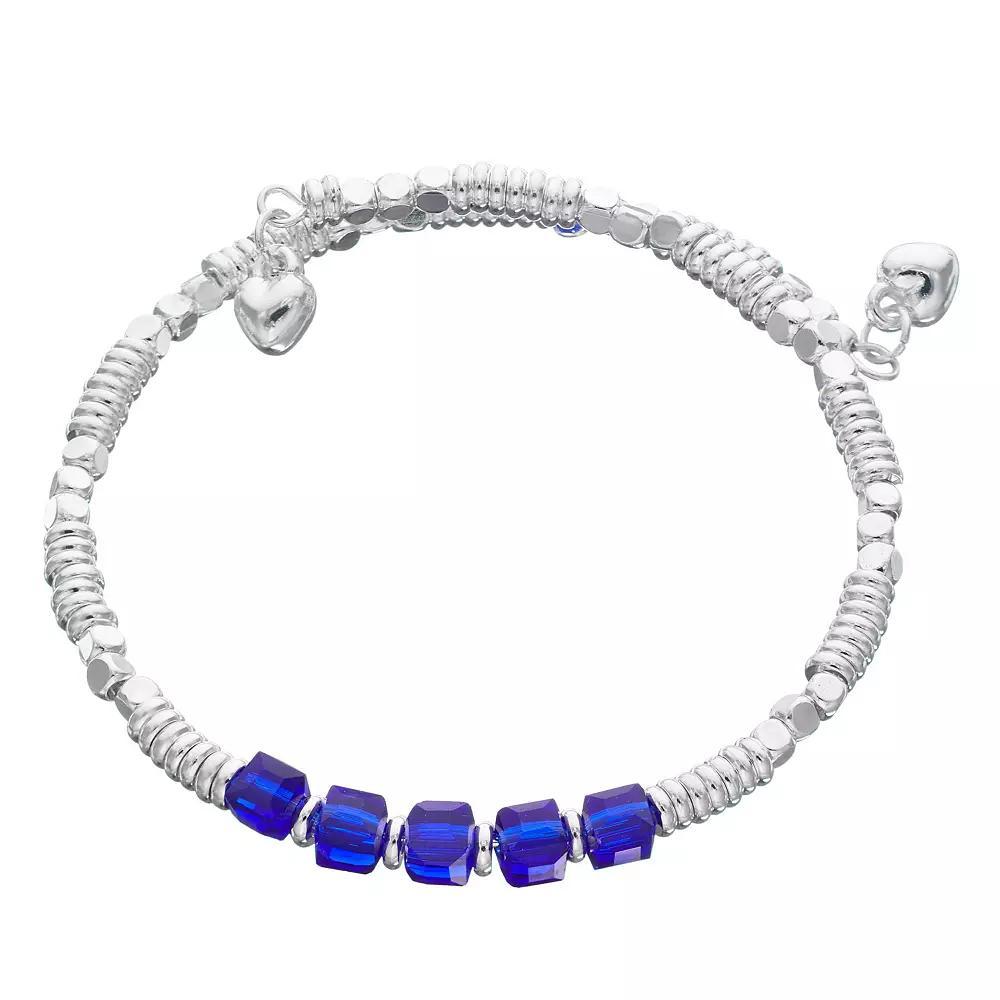 City Luxe Silver Tone Birthstone Beaded Bracelet, Women's, September Product Image