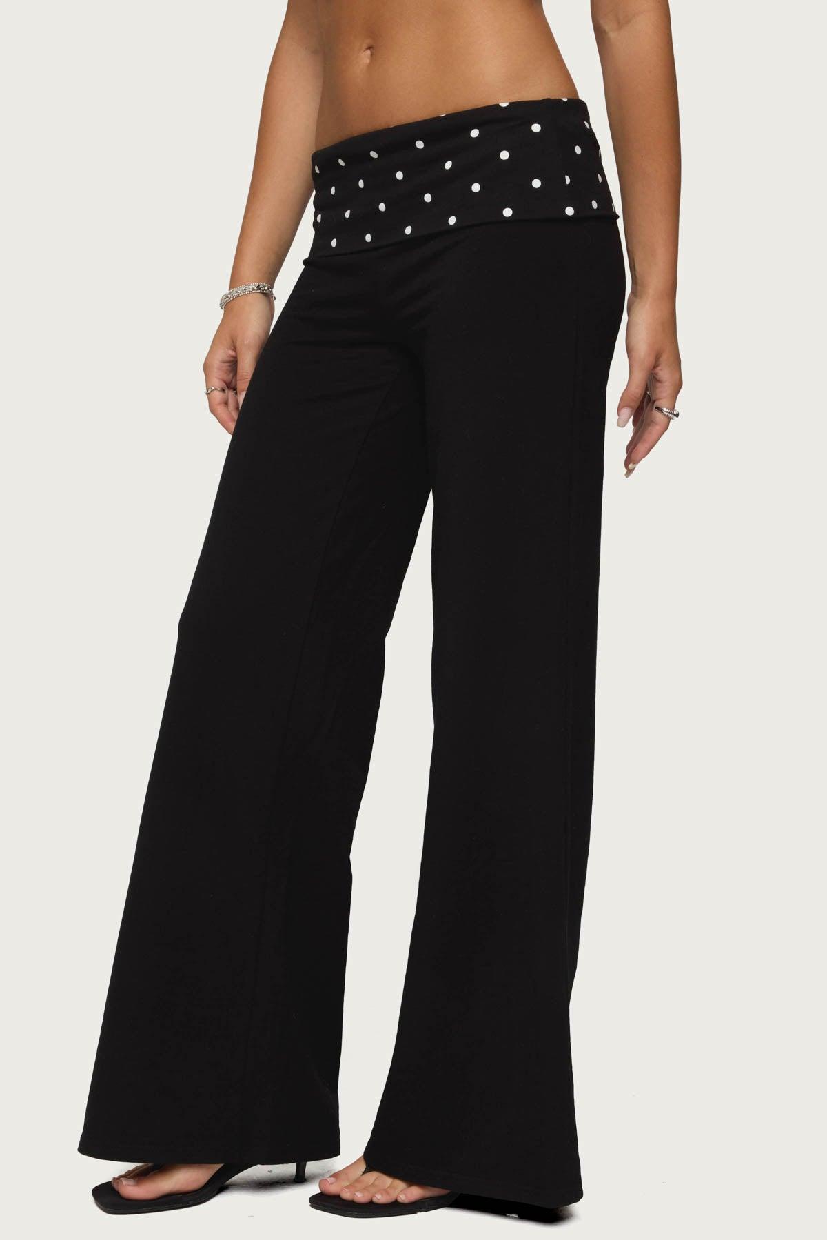 Reeva Polka Dot Fold Over Pants Product Image