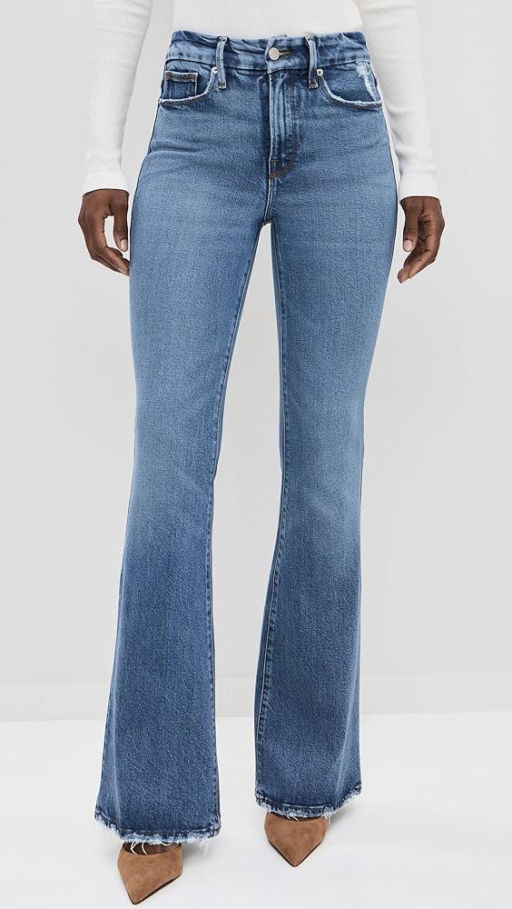 Good American Good Legs Flare Deep V Yoke Jeans | Shopbop Product Image