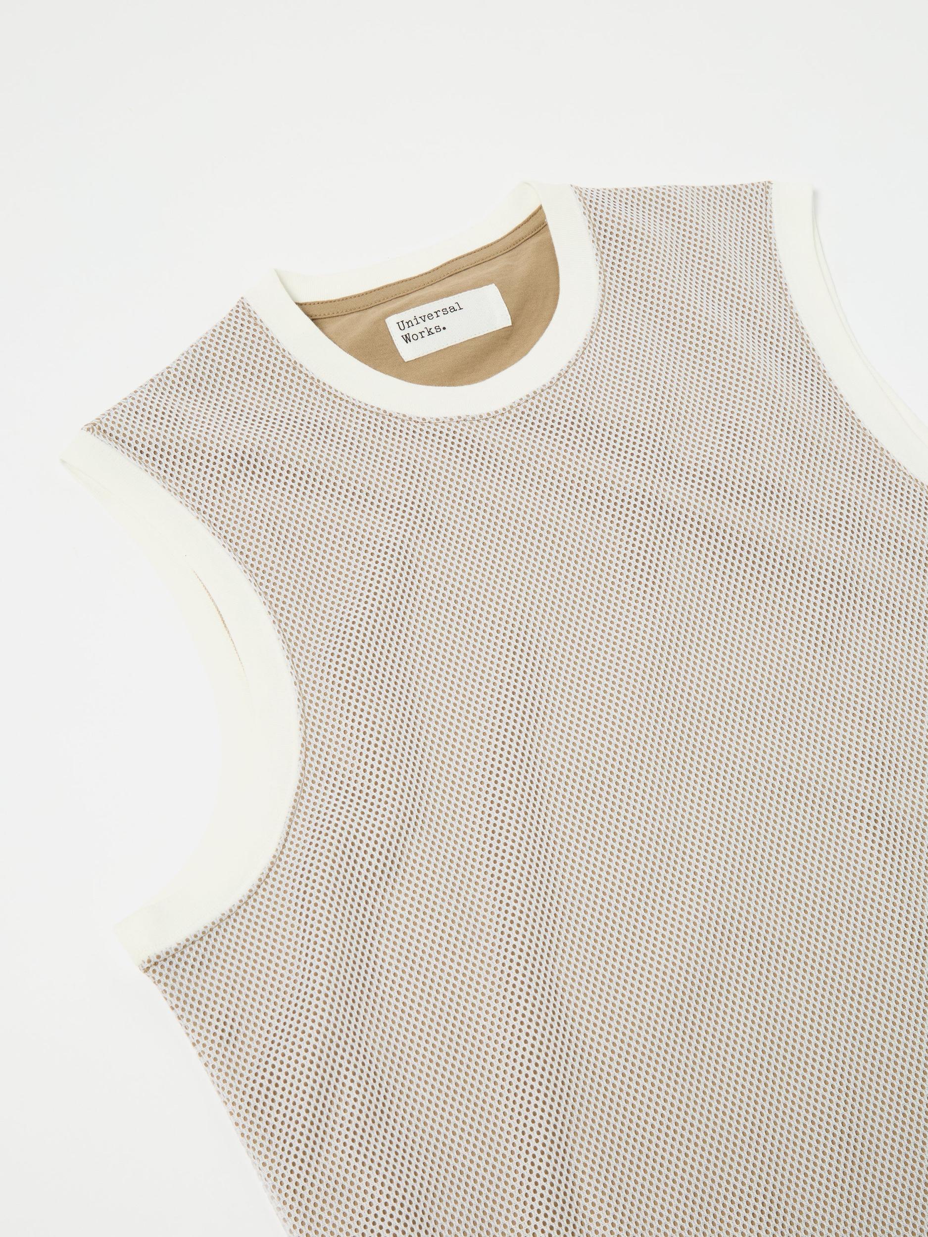 White/Sand Mesh/Single Jersey Basketball Vest Product Image