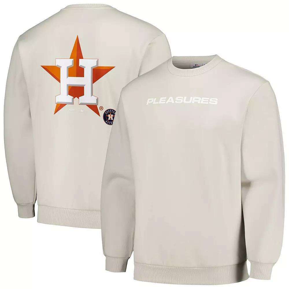 Men's PLEASURES Gray Houston Astros Ballpark Pullover Sweatshirt, Size: Medium, Grey Product Image