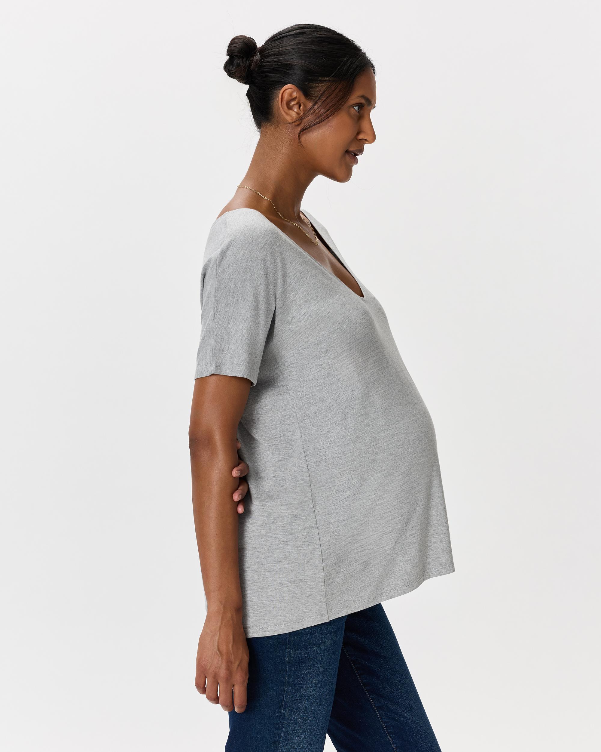 Quince | Women's Bamboo Jersey Maternity V-Neck T-Shirt Product Image