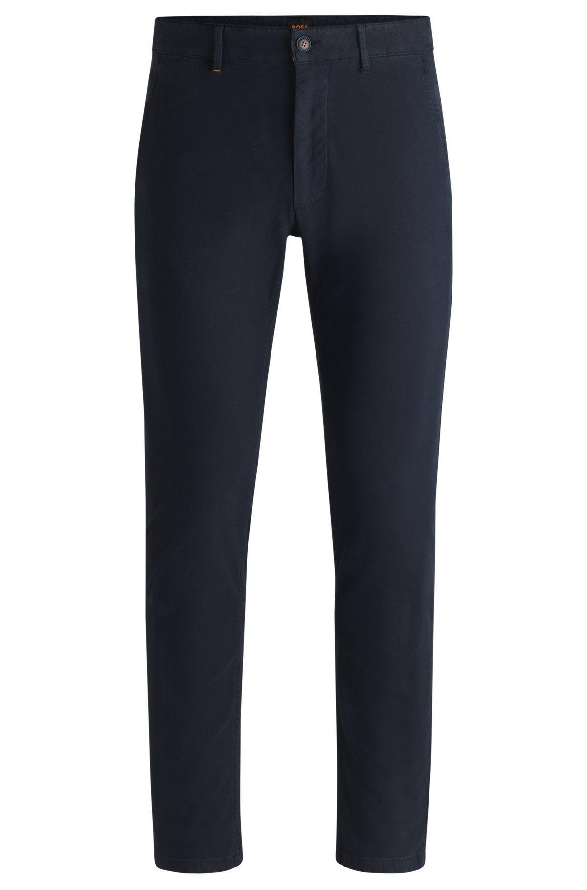 Slim-fit chinos in structured comfort-stretch cotton Product Image