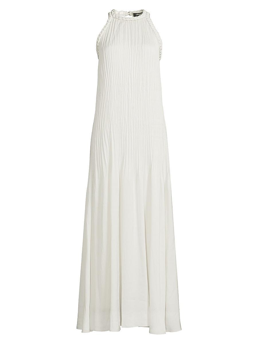 Womens Eva Pleated Satin Maxi Dress Product Image