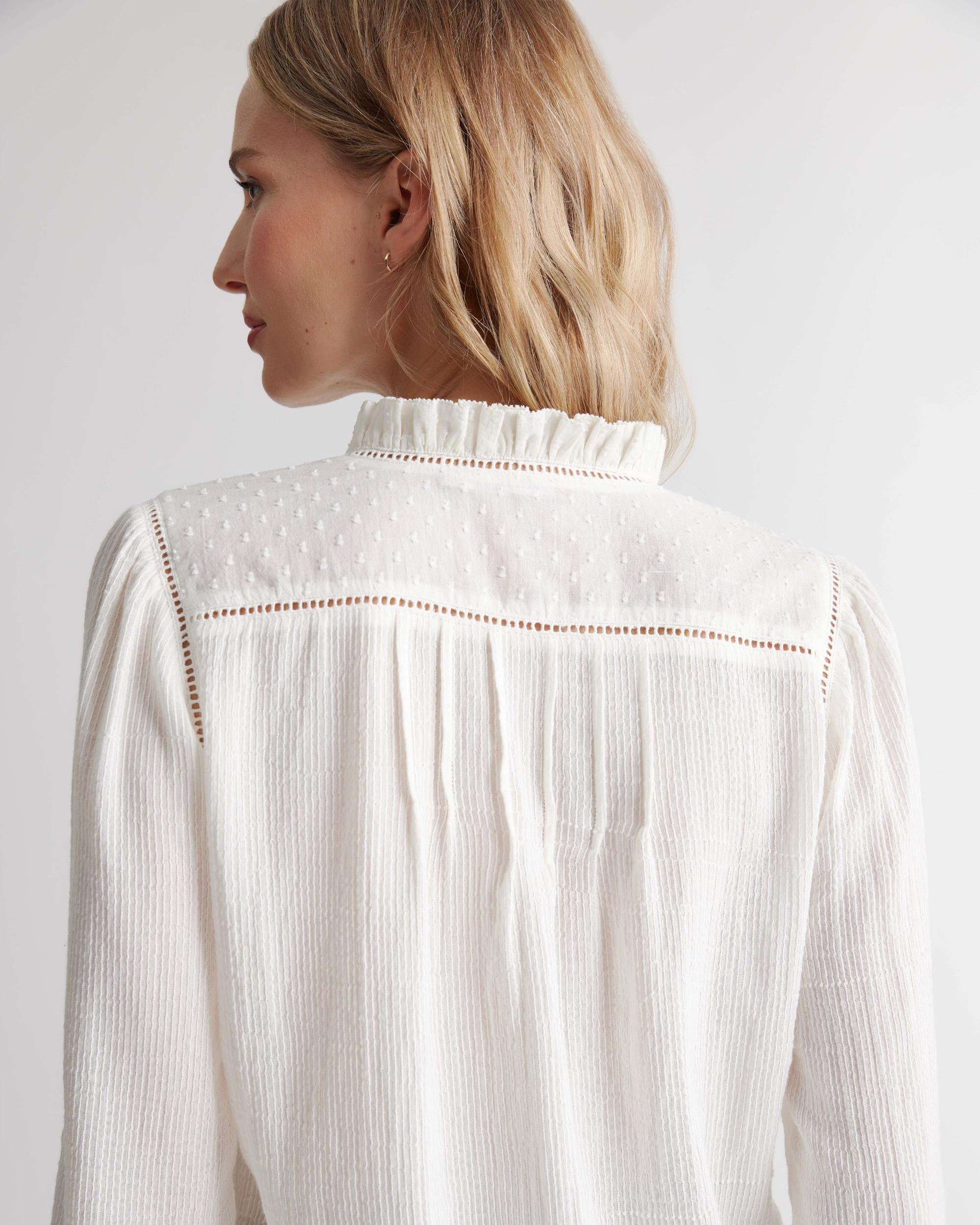Quince | Women's Organic Textured Cotton Peasant Blouse Size XL, Organic Cotton Product Image