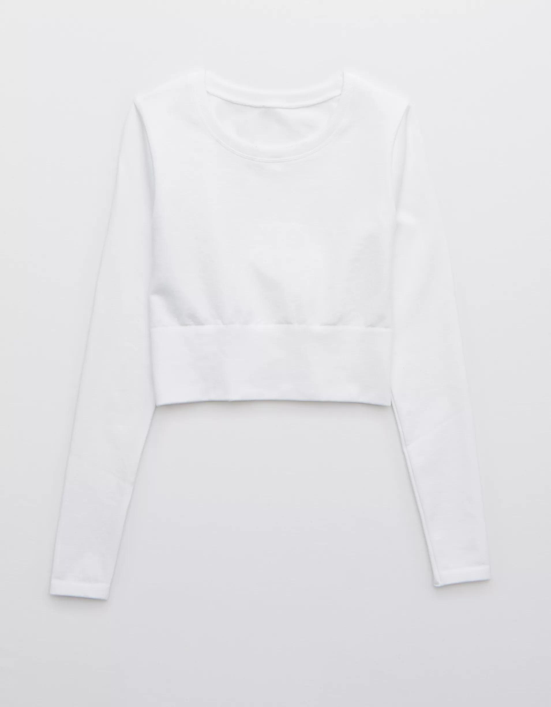 OFFLINE By Aerie Sidewalk Seamless Long Sleeve Cropped T-Shirt Product Image