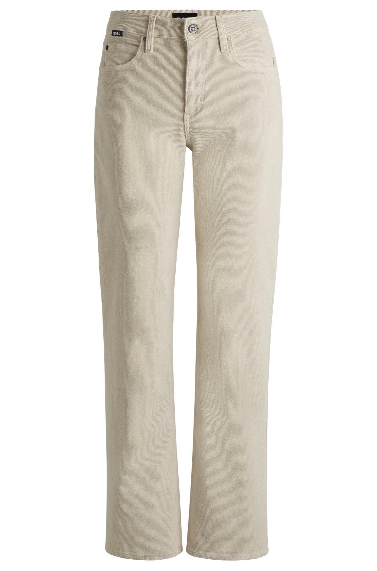 Straight-fit jeans in stretch-cotton corduroy denim Product Image