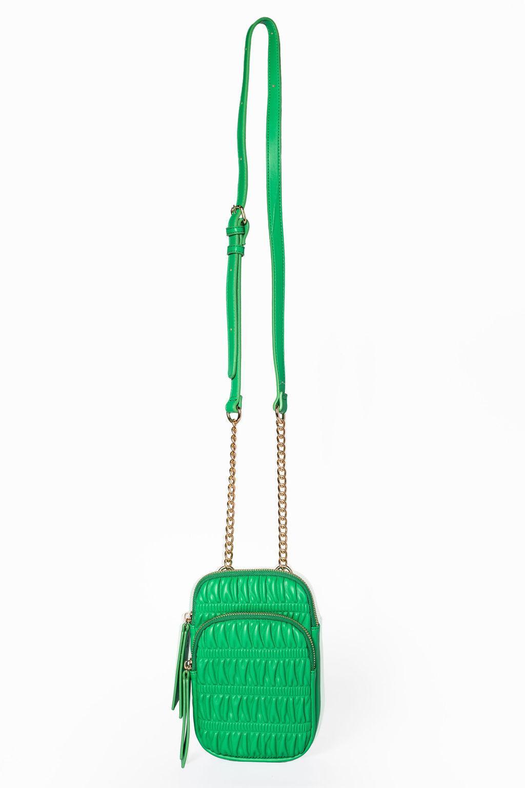 Green Ruched Crossbody Purse DOORBUSTER Product Image