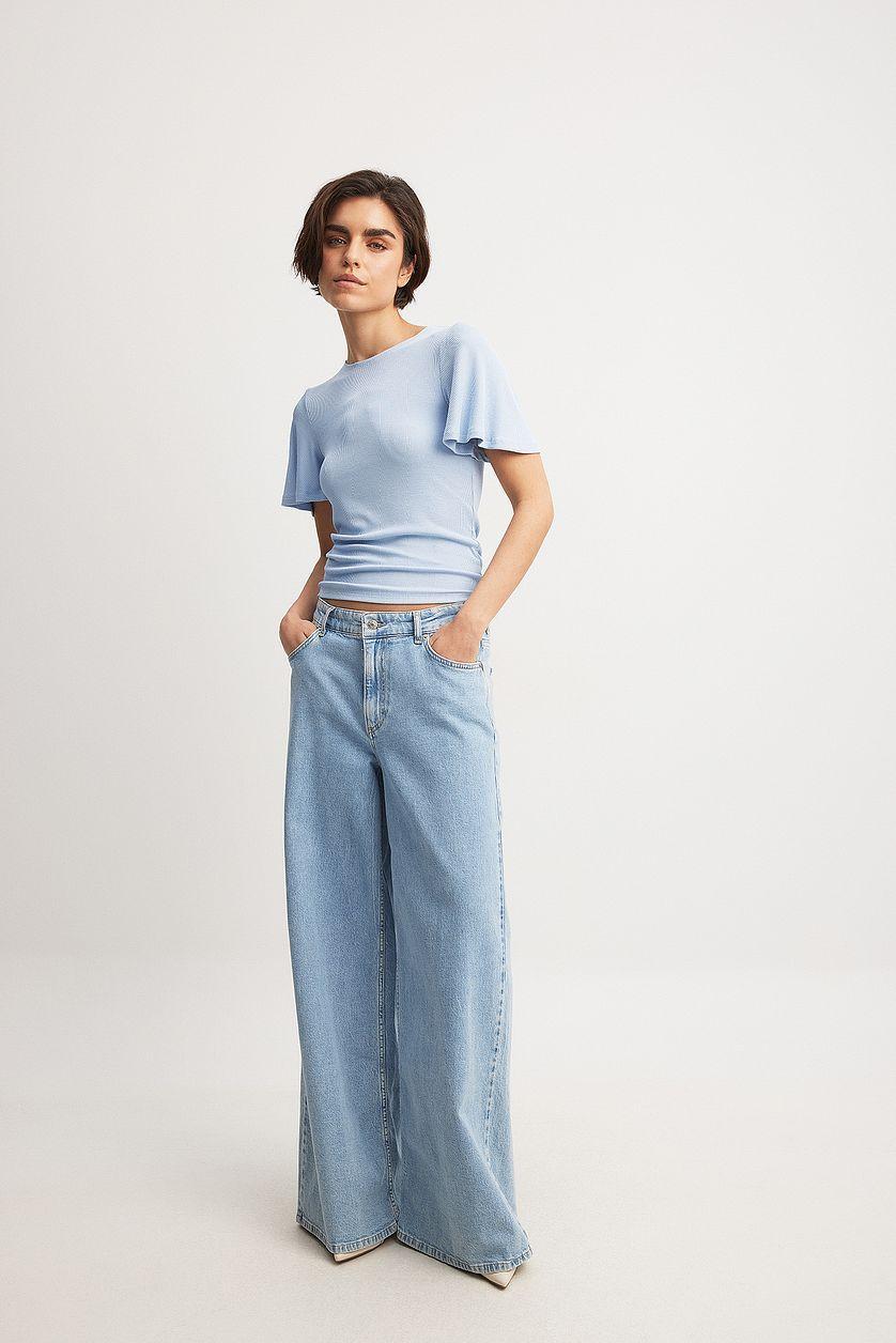 Soft Rib Butterfly Sleeve Top Product Image