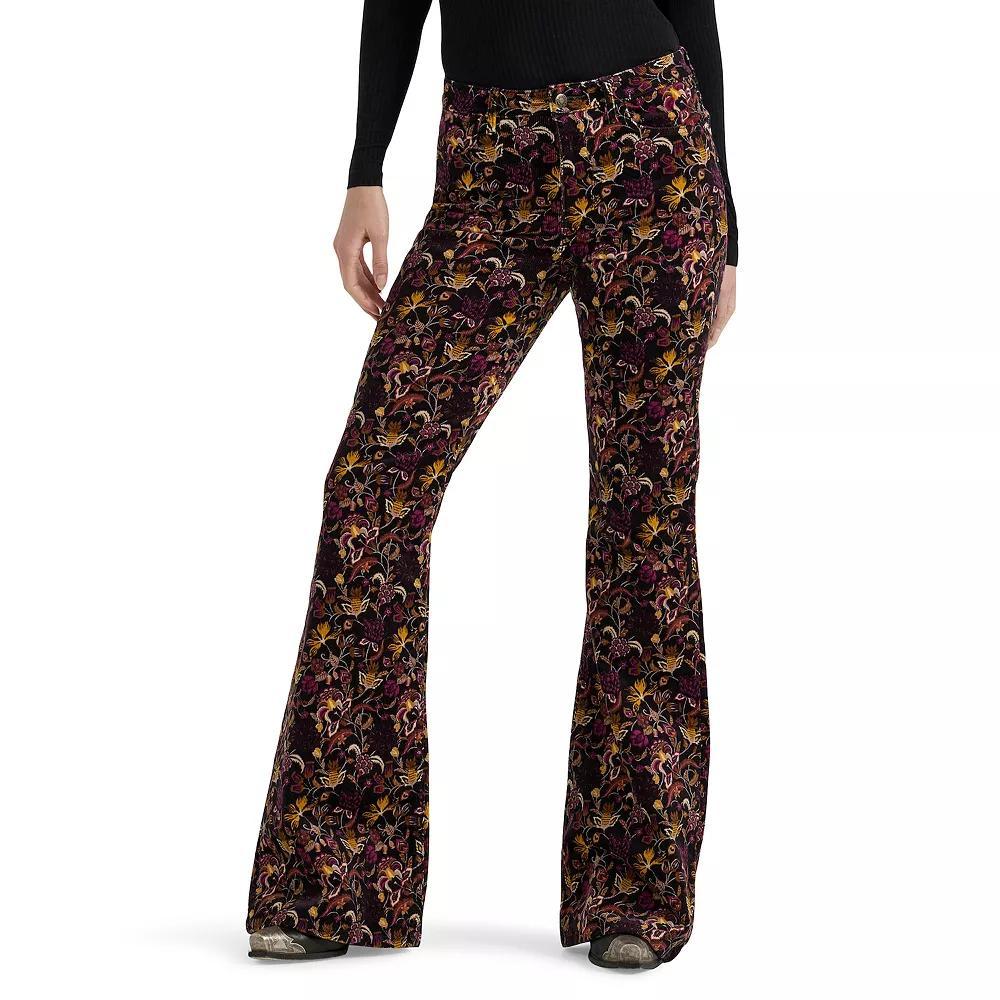 Women's Wrangler Fierce Flare Corduroy Pants, Size: 2X32, Black Floral Product Image